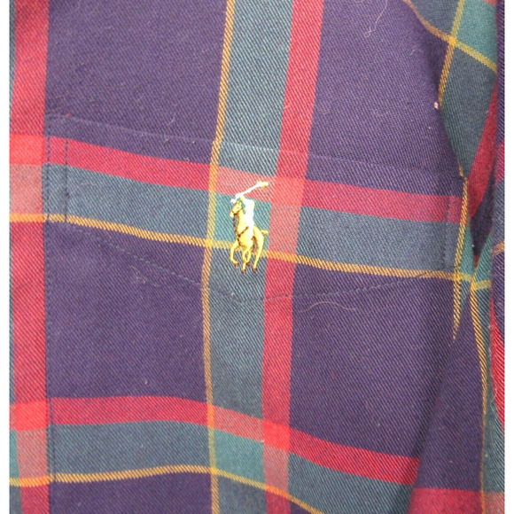 Polo Ralph Lauren Shirt Mens Large Tartan Plaid Window Pane Classic Button Down - Picture 4 of 10